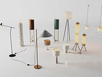Lamps and lanterns, chandeliers, magnetic attraction lamps, open-mounted downlights 3d model