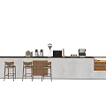 Coffee shop bar table 3d model