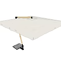 White Outdoor Canopy with Wooden Frame and Black Base for Garden Patio