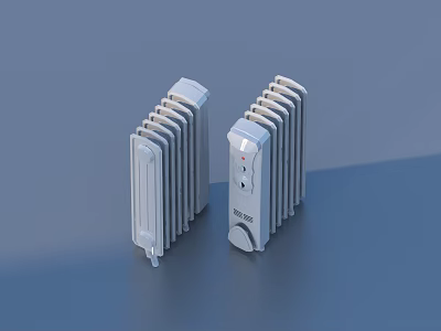 Modern Radiator Household Items With Control Panel And White Exterior Design 3d model