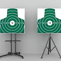 Sports Training Equipment Green Shooting Targets With Number Rings On Black Stands