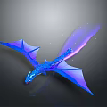 Ethereal Blue Dragon Soaring Through Dark Sky With Purple Glowing Wings And Sparkling Stars