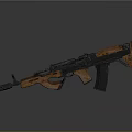 Modern Tactical Rifle With Wooden Stock And Black Metal Barrel Design
