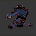 Turret Turntable Railgun Sci-fi Tower Defense Game Tower Defense Sci-fi Turret Game Turret Game Battery 3d model