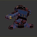 Turret Turntable Railgun Sci-fi Tower Defense Game Tower Defense Sci-fi Turret Game Turret Game Battery 3d model