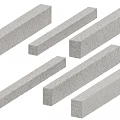 Gray Long Rectangular Concrete Blocks For Construction And Building Projects 3d model