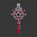 Futuristic Sci-Fi Weapon Red And Silver Mechanical Design With Detailed Components 3d model
