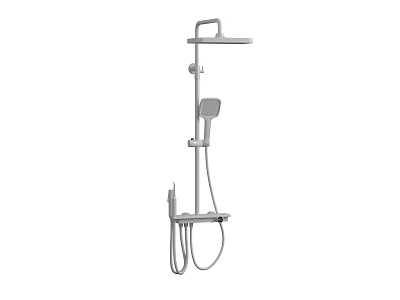 Modern Wall Mounted Shower System With Overhead And Handheld Sprayers 3d model