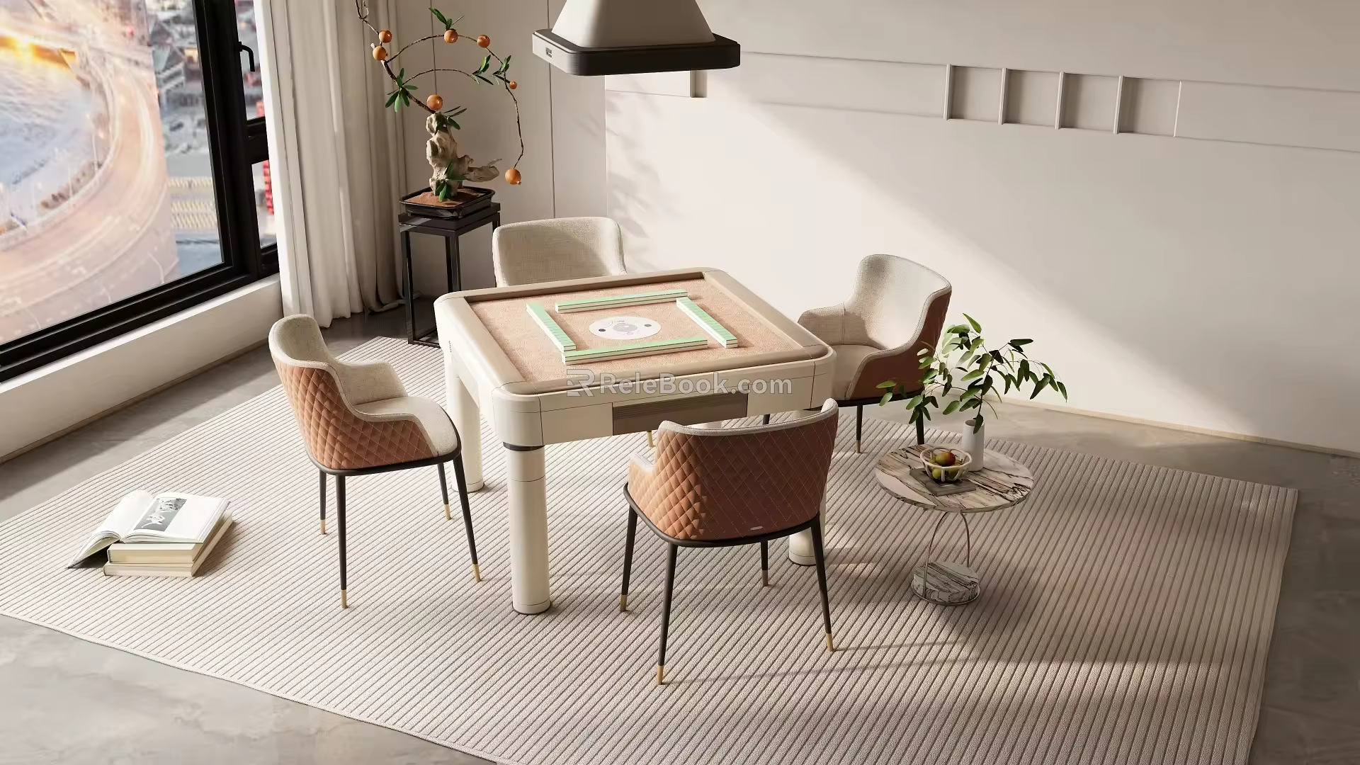 Modern Simple Mahjong Table and Chair Chess and Card Room Table and Chair Entertainment Table and Chair 3d model