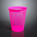 Stylish Pink Perforated Lattice Design Household Trash Can For Daily Use