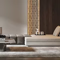 Modern Living Room Interior Design With Sofa Coffee Table Plants And Wooden Accent Wall