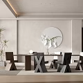 Modern Restaurant Interior Design With Open Kitchen And Spacious Dining Area 3d model