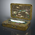 Vintage Military Style Portable Computer With Map Display And Control Buttons 3d model