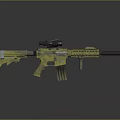 Yellow Tactical Rifle With Scope Modern Design And Shooting Features 3d model