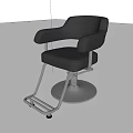 Black Leather Office Chair With Armrests And Modern Chrome Metal Base