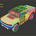 Modern Silver Pickup Truck With Panoramic Roof Rugged Tires And Spacious Truck Bed