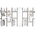 Wooden Retail Display Shelves For Clothing Store With Hats Bags And Plants