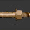 Golden Hexagonal Head Bolt With Threaded Shaft As Industrial Mechanical Equipment Part