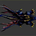 Vibrant Blue Purple Dragon Character With Yellow Belly And Colorful Wings For Game Movie