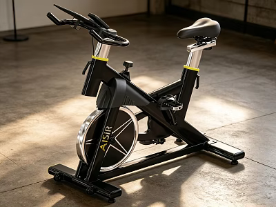 Modern Fitness Stationary Bike As Sports Equipment With Black Frame And Ergonomic Seat 3d model