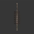 Vintage Style Hanging Iron Cage With Rustic Wooden Support Pole Structure