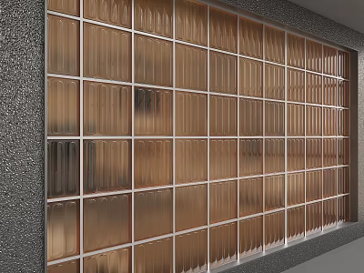 Modern Glass Block Partition With Transparent Panels For Interior Space Separation 3d model