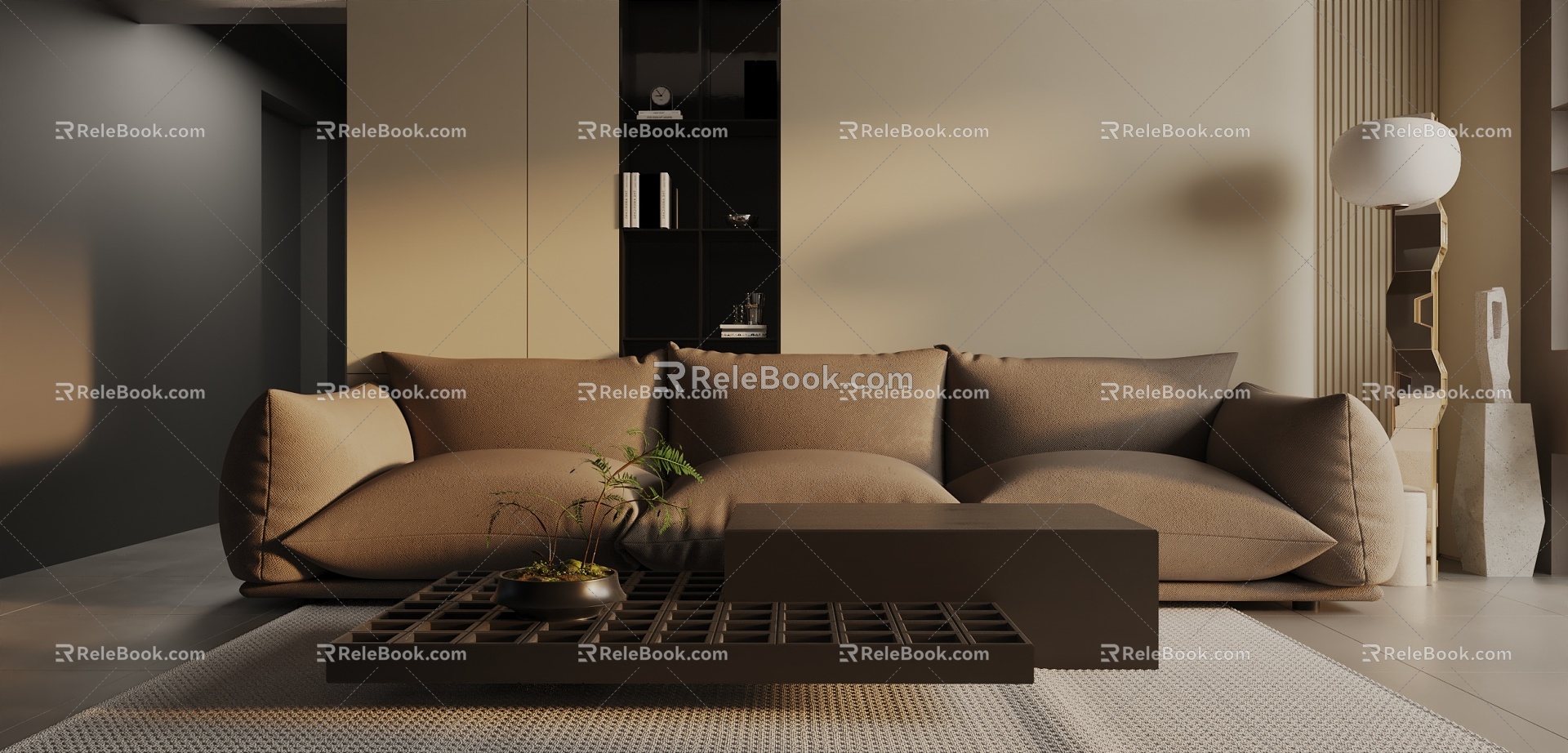 Three-seat sofa 3d model