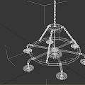 Copper Gear Design Chandelier With Circular Frame And Chain Suspension