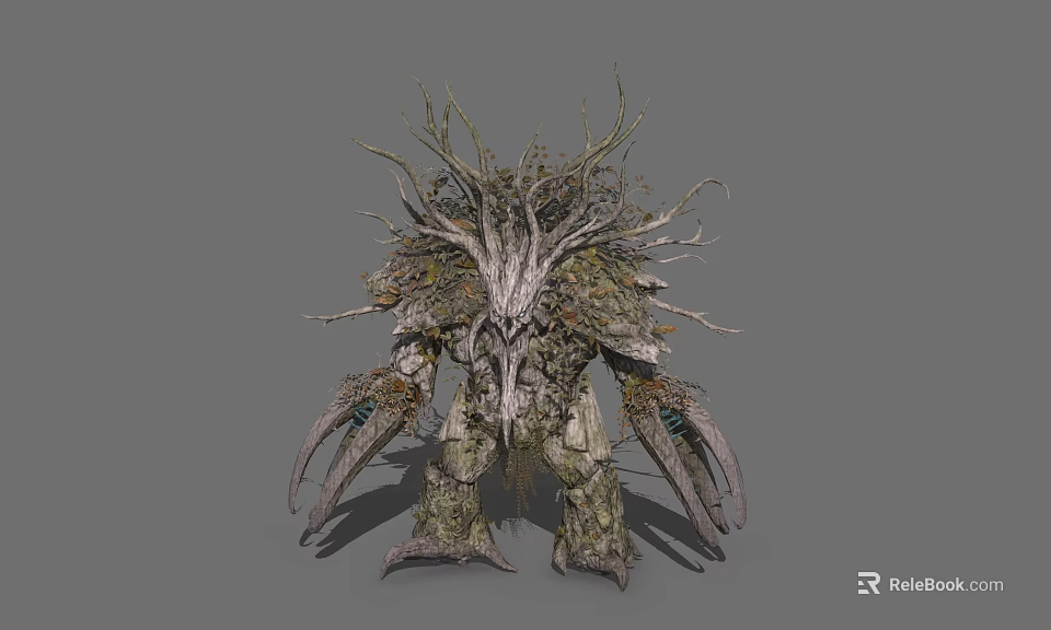 Game Movie Mythical Plant Warrior Character With Twisted Roots Vines And Sharp Limb Design 3d model 