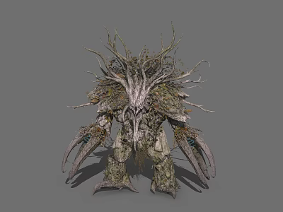 Game Movie Mythical Plant Warrior Character With Twisted Roots Vines And Sharp Limb Design 3d model