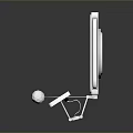 White Square Device With Mounting Bracket And Small Ball Component For Installation