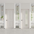 Door Wooden Door Swing Door Mixed Throttle Modern 3d model