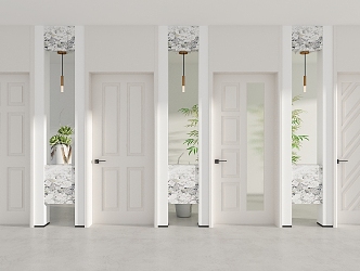 Door Wooden Door Swing Door Mixed Throttle Modern 3d model