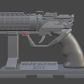 Detailed Toy Gun Display Stand With Sturdy Base And Modern Design