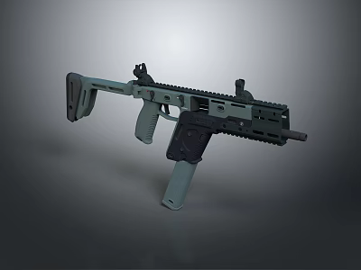 Tactical Green Black Rifle With Modular Rail System And Ergonomic Grip 3d model