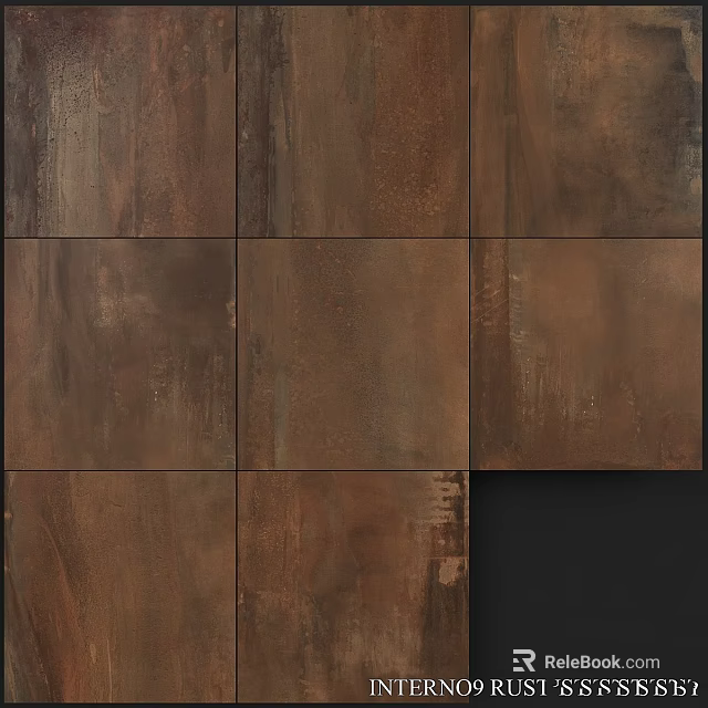 Brown Textured Tiles Wall With Square Pattern And Rustic Finish 3d model 