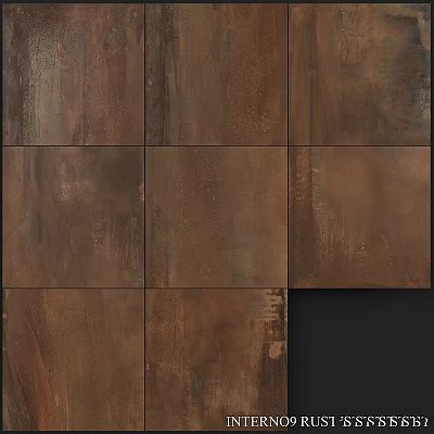 Brown Textured Tiles Wall With Square Pattern And Rustic Finish 3d model