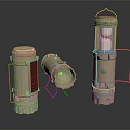 Beige Lanterns As Daily Electrical Appliances With Different Designs And Handle For Outdoor Use