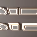 Modern Ceiling Lights With Round Square Rectangular Shapes White Frame And Illuminated Panel 3d model