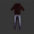 Black Casual Hoodie Paired With Blue Denim Jeans Daily Outfit Ensemble