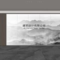 Modern Front Desk Background Wall Simple Background Wall Front Desk Reception Area Background Wall Company Front Desk Background Wall 3d model