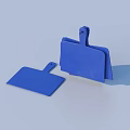 Useful Blue Plastic Kitchen Scrapers In Different Sizes For Household Items 3d model