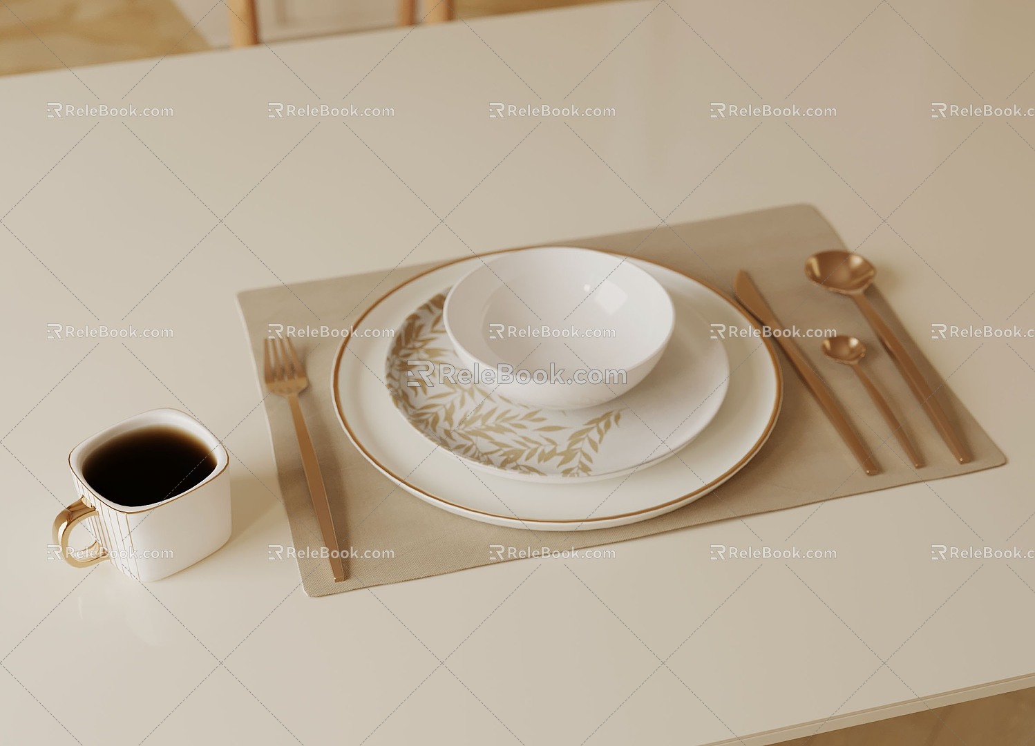 Modern Western Tableware Coffee 3d model