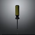 Professional Hardware Tool Screwdriver with Black and Yellow Handle and Metal Shaft