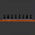 Black and White Checkered Chessboard With Orange Wooden Base And Arranged Chess Pieces