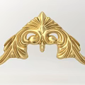 Golden Artistic Ornate Carved Decorative Corner Accent with Intricate Scroll Patterns