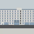 Modern Multi Storey Office Building Exterior With Flat Roof And Windows