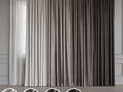 Modern Curtain Fabric Curtain 3d model