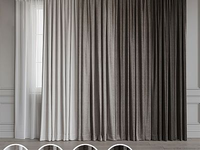 Modern Curtain Fabric Curtain 3d model