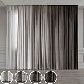 Modern Curtain Fabric Curtain 3d model